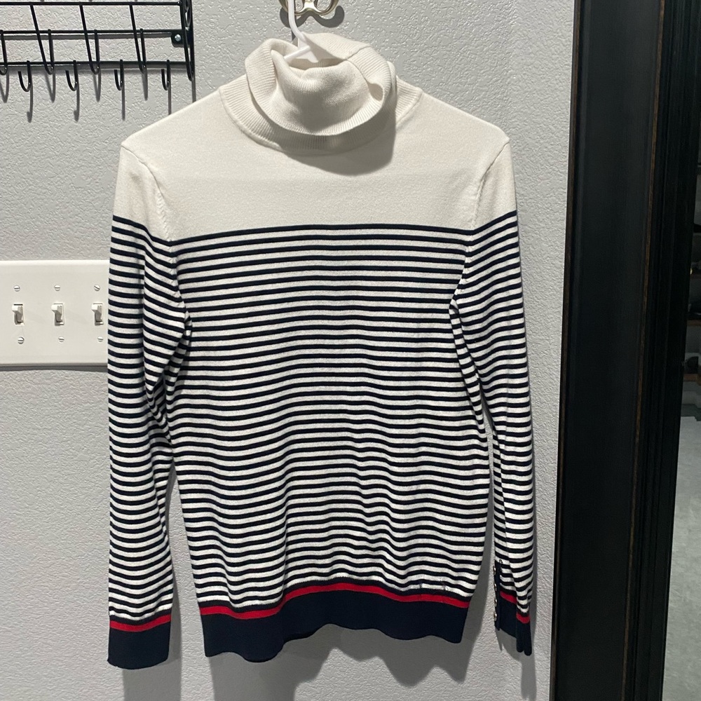 TH Striped Turtle Neck Sweater